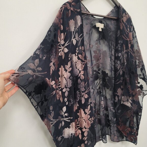 Loft Outlet Womens Velvet Burnout Kimono Top One Size Fairy Grunge Feminine - Picture 2 of 9